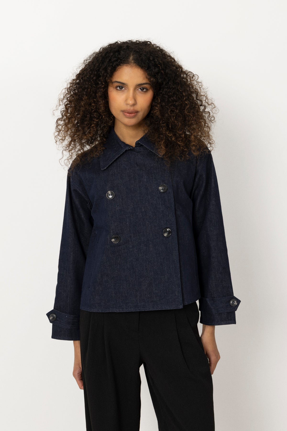 Cicely Trenchcoat - Dark Navy Denim