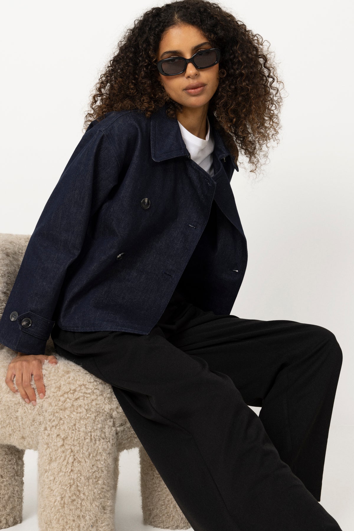Cicely Trenchcoat - Dark Navy Denim