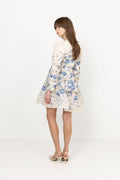 Leoni Silk Blend Mini Dress - Tulip Blue