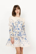Leoni Silk Blend Mini Dress - Tulip Blue