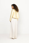 Ruthie Cropped Long Sleeve Blouse - Light Lemon