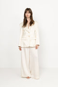 Ella Tailored Peplum Blazer - Vanilla
