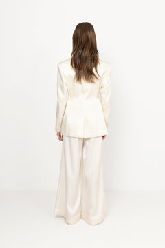 Ella Tailored Peplum Blazer - Vanilla