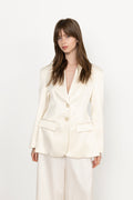 Ella Tailored Peplum Blazer - Vanilla