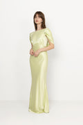 Louise Draped Back Maxi Dress - Pistachio