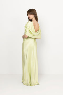 Louise Draped Back Maxi Dress - Pistachio