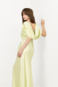 Louise Draped Back Maxi Dress - Pistachio