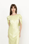 Louise Draped Back Maxi Dress - Pistachio