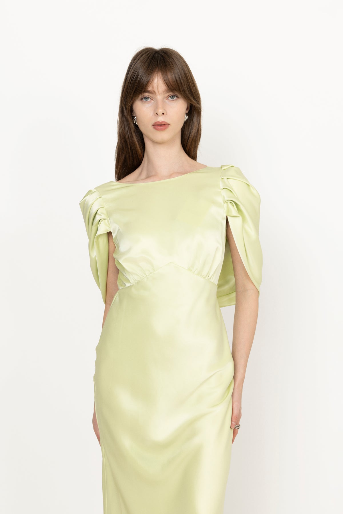 Louise Draped Back Maxi Dress - Pistachio