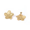 Maebry Statement Flower Stud Earrings - Gold