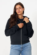 W Regular Zip Hoodie - Black