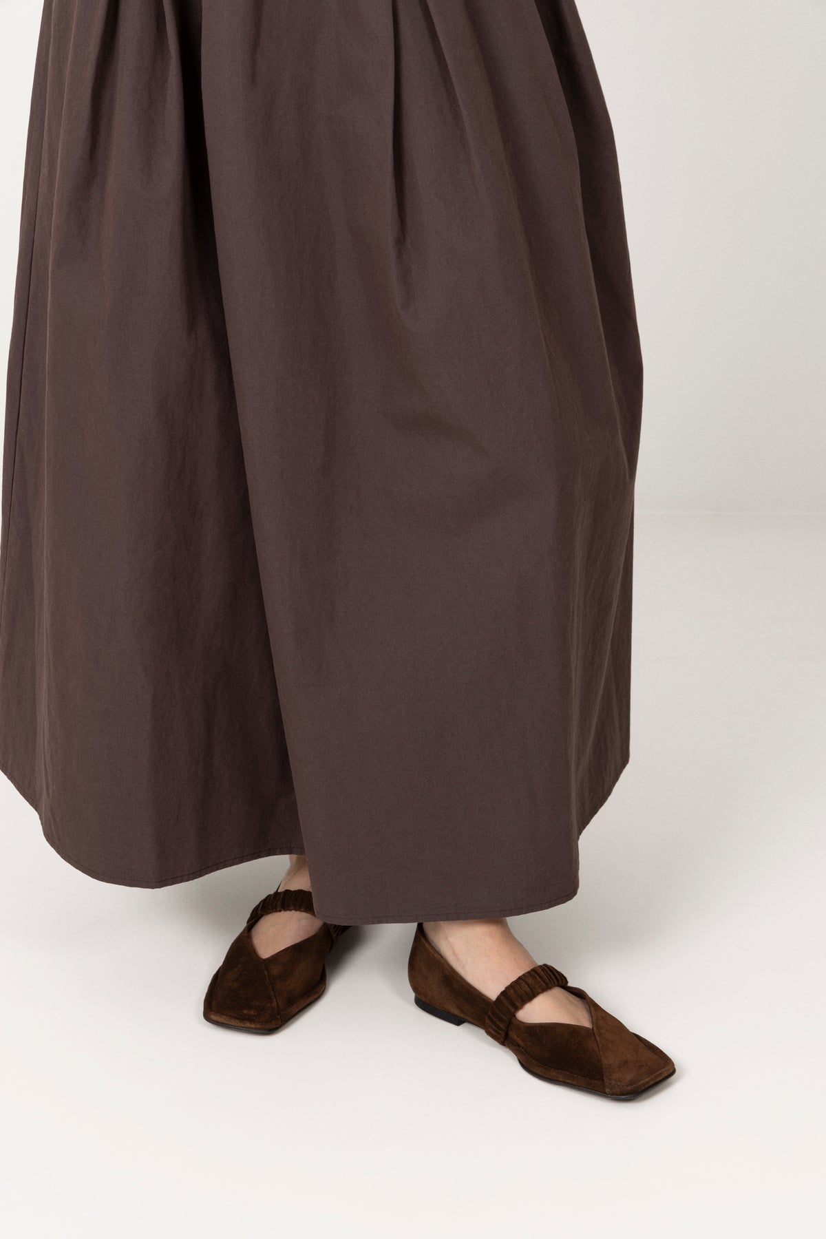 Lautan Leather Ballet Flats - Suede Brown