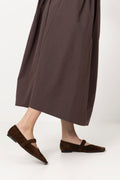 Lautan Leather Ballet Flats - Suede Brown