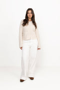 Sia Ras Ls Knit Short Cardigan - Birch