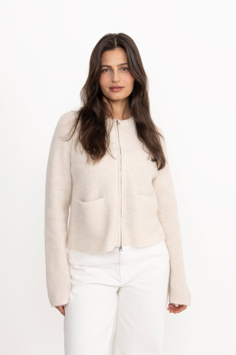 Sia Ras Ls Knit Short Cardigan - Birch