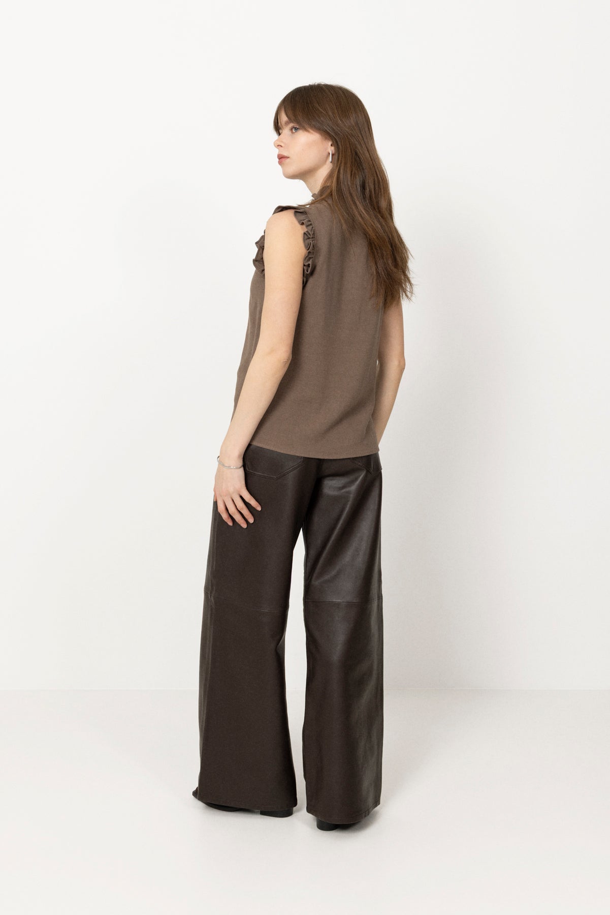 Viva Sl Sun Ruffle Top Noos - Chocolate Chip