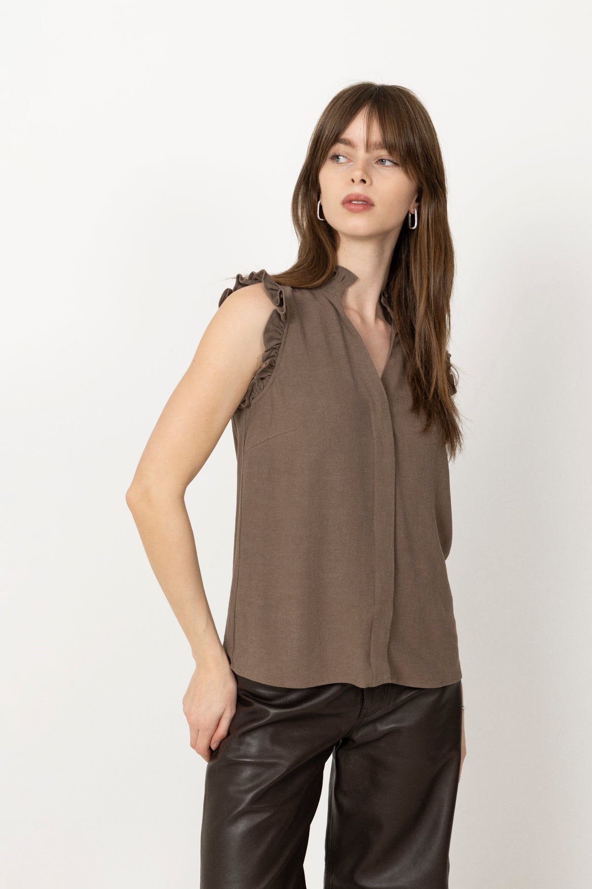 Viva Sl Sun Ruffle Top Noos - Chocolate Chip