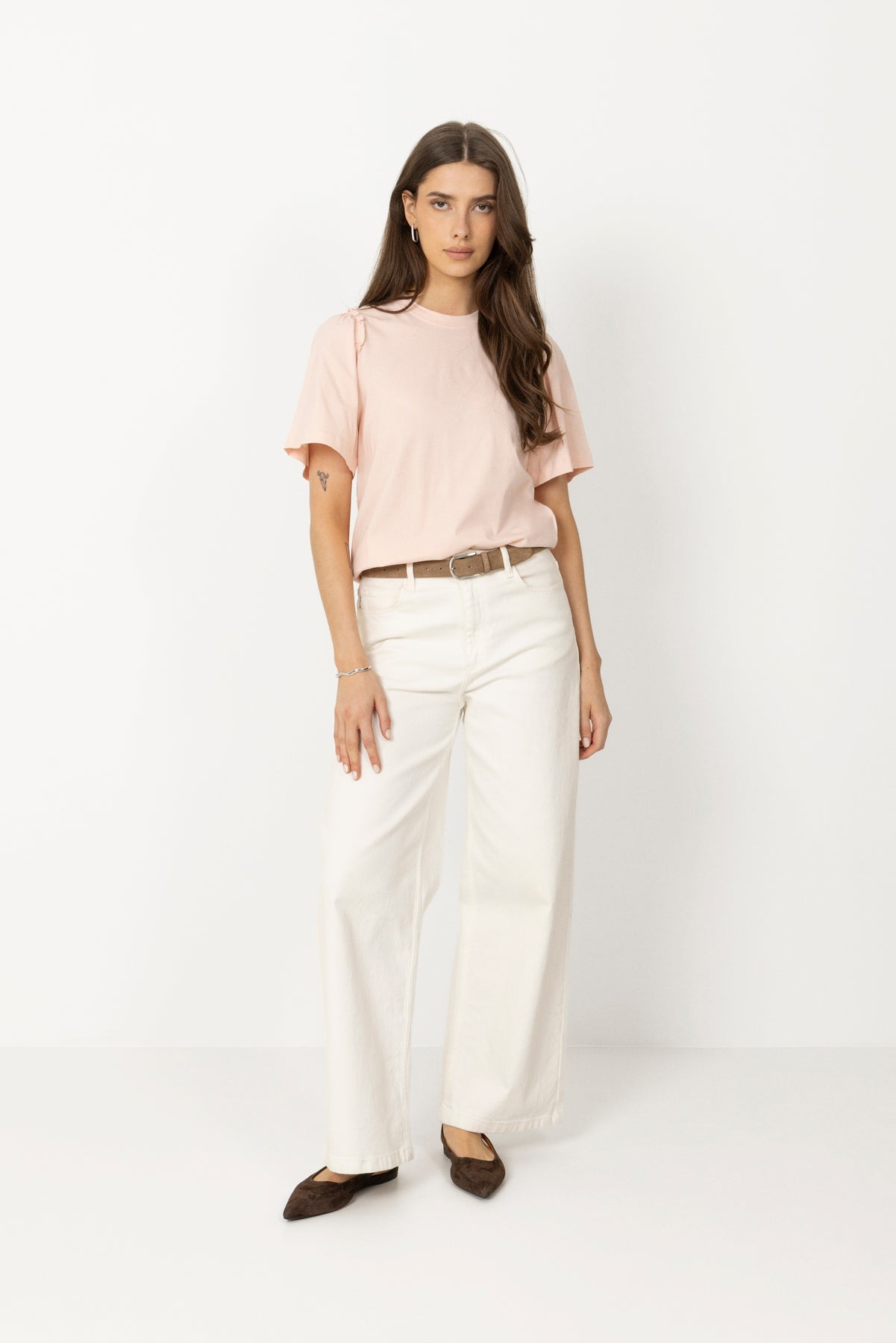 Penelope 2/4 Ruffle Tee Noos - Pale Dogwood