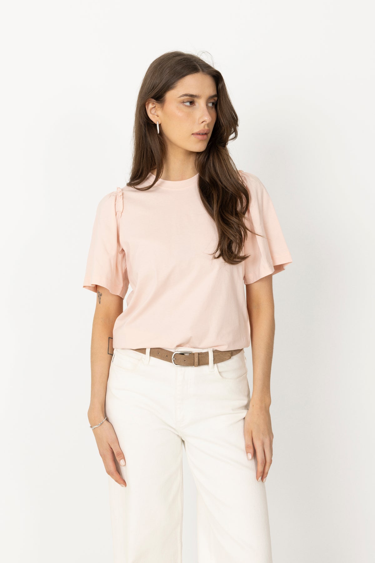 Penelope 2/4 Ruffle Tee Noos - Pale Dogwood