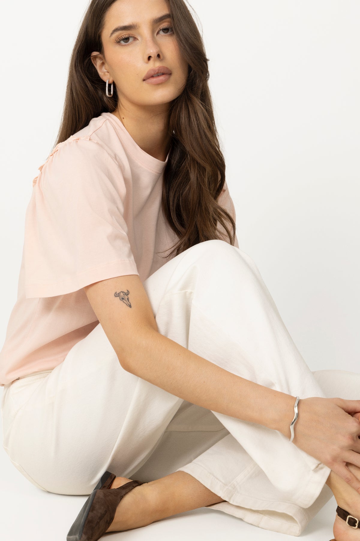 Penelope 2/4 Ruffle Tee Noos - Pale Dogwood