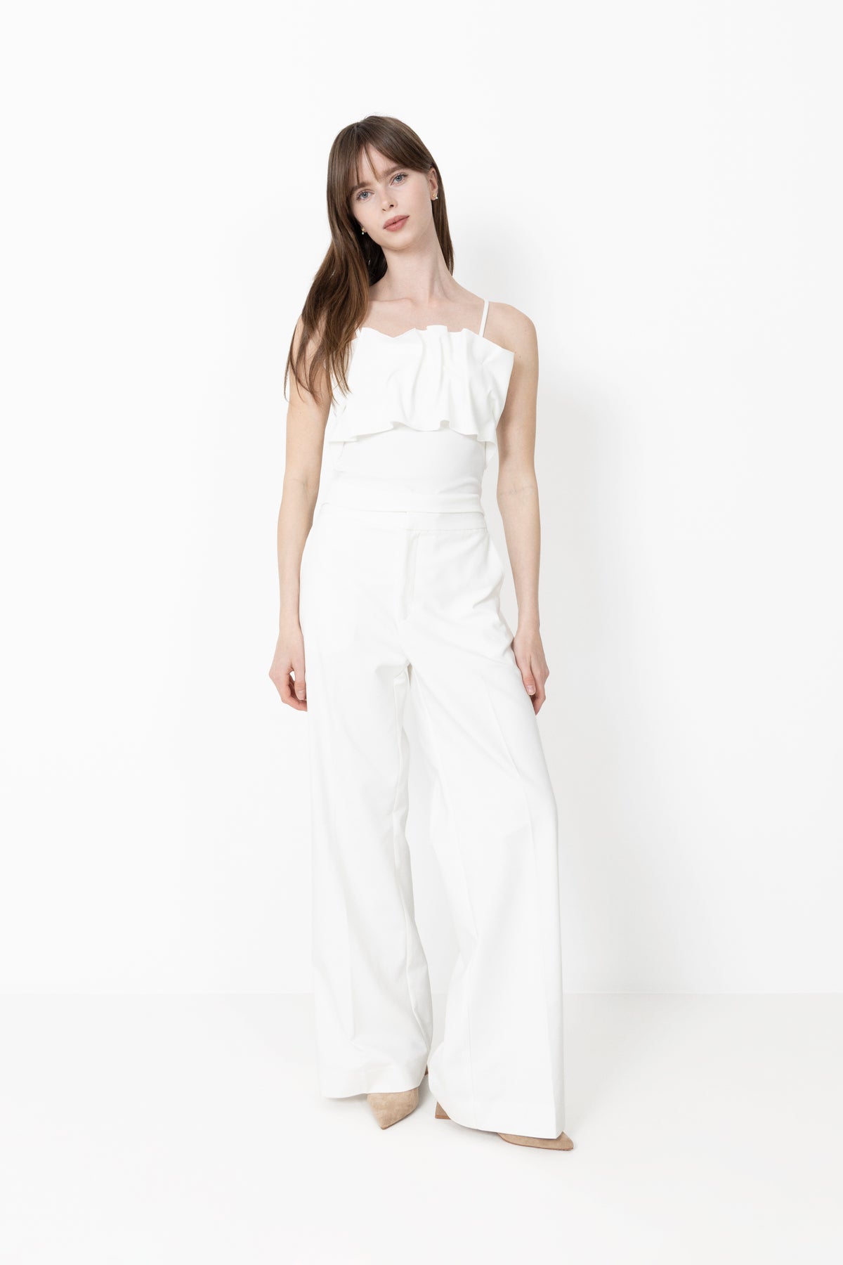 Vinelle Pleated Bandeau Top B - Snow White