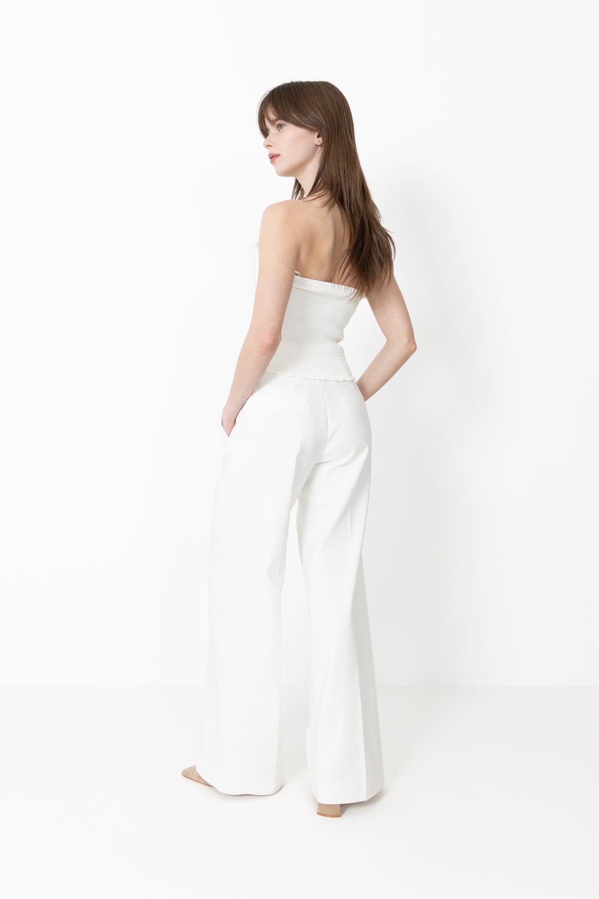 Vinelle Pleated Bandeau Top B - Snow White