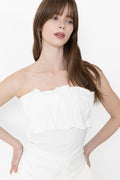 Vinelle Pleated Bandeau Top B - Snow White
