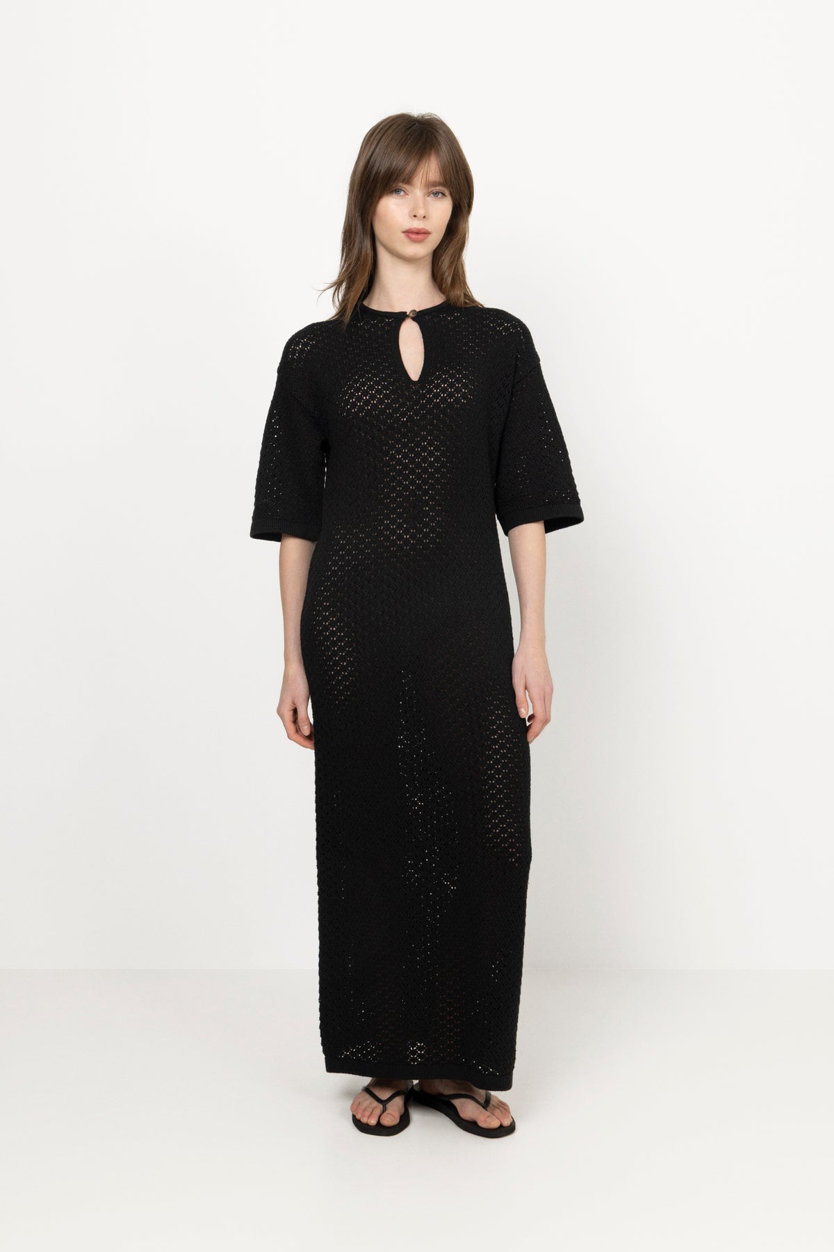 Ivy 2/4 Knit Structure Dress - Black