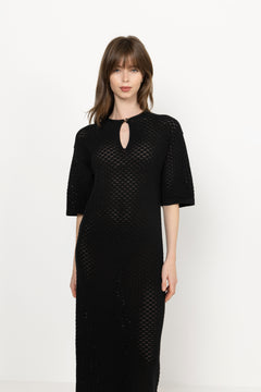 Ivy 2/4 Knit Structure Dress - Black