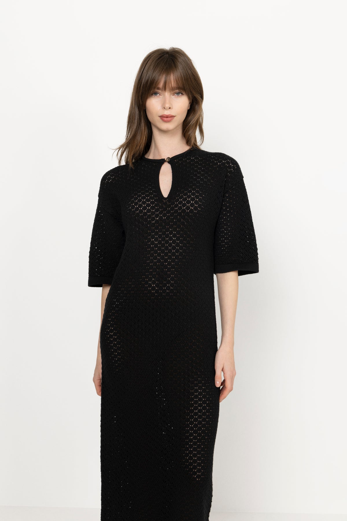 Ivy 2/4 Knit Structure Dress - Black