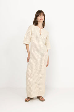 Ivy 2/4 Knit Structure Dress - Birch