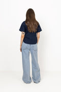 Tora Slim Ss Zip Shirt B - Dark Sapphire
