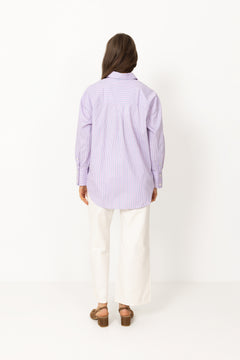 Hotel Amour Oversize Ls  Shirt B - Fresh Pink Blue + White