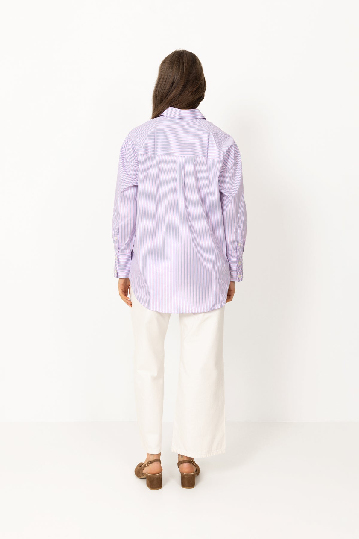 Hotel Amour Oversize Ls  Shirt B - Fresh Pink Blue + White