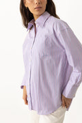 Hotel Amour Oversize Ls  Shirt B - Fresh Pink Blue + White