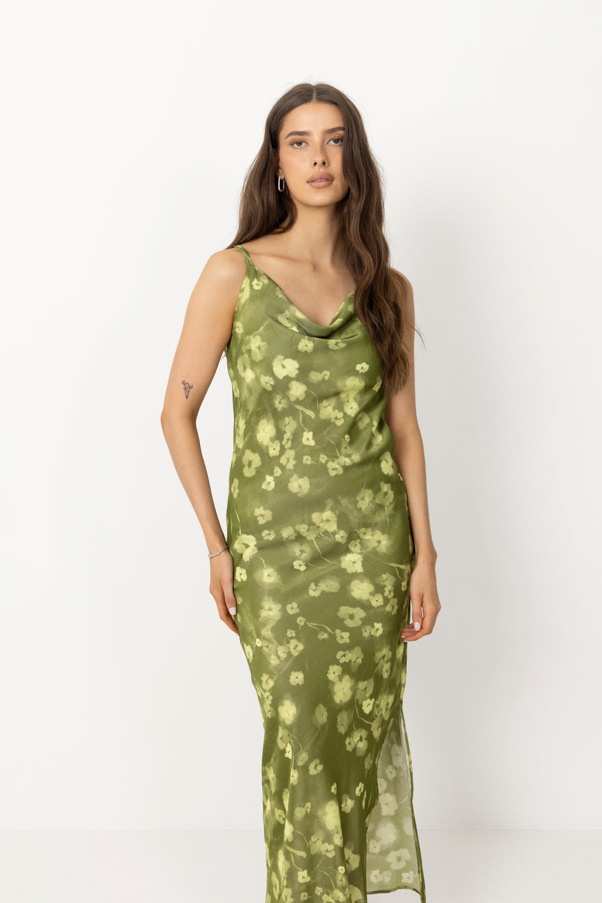 Giona Slim Ankle Strap Dress B - Lint Aop Flower