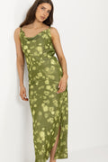 Giona Slim Ankle Strap Dress B - Lint Aop Flower