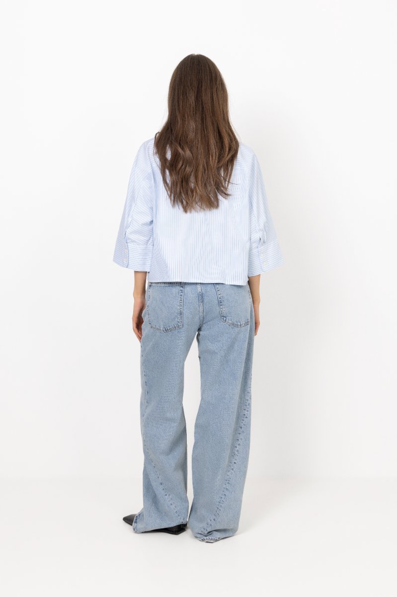 Ester Oversize 3/4 Shirt B - Malibu Blue Stripe