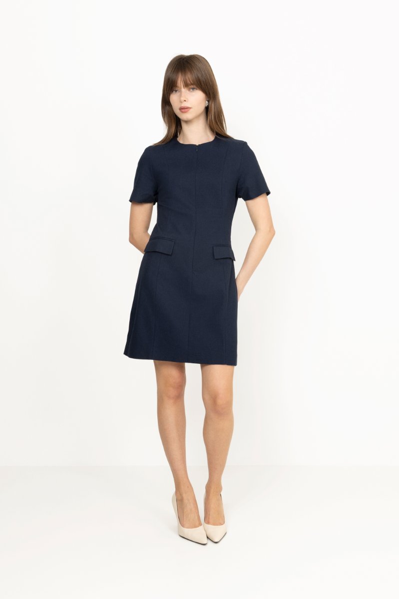 Tora Slim Ss Short Dress B - Dark Sapphire
