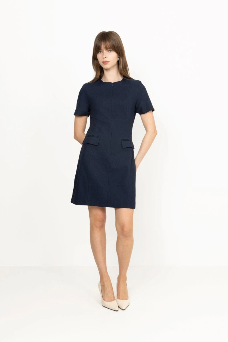 Tora Slim Ss Short Dress B - Dark Sapphire