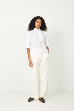 Ella Blouse - Sugar White Poplin