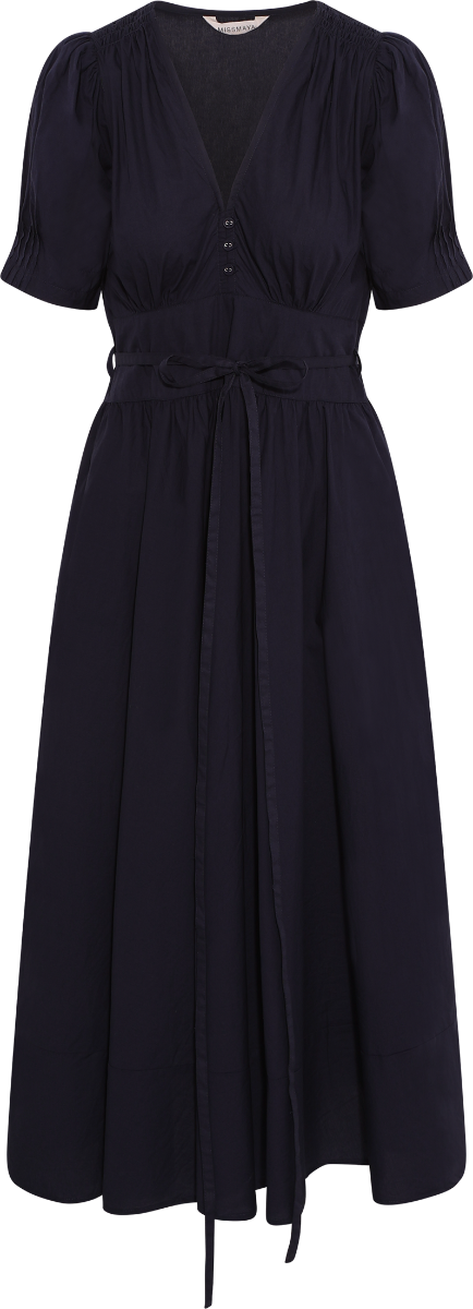 Maria Dress - Marine Poplin