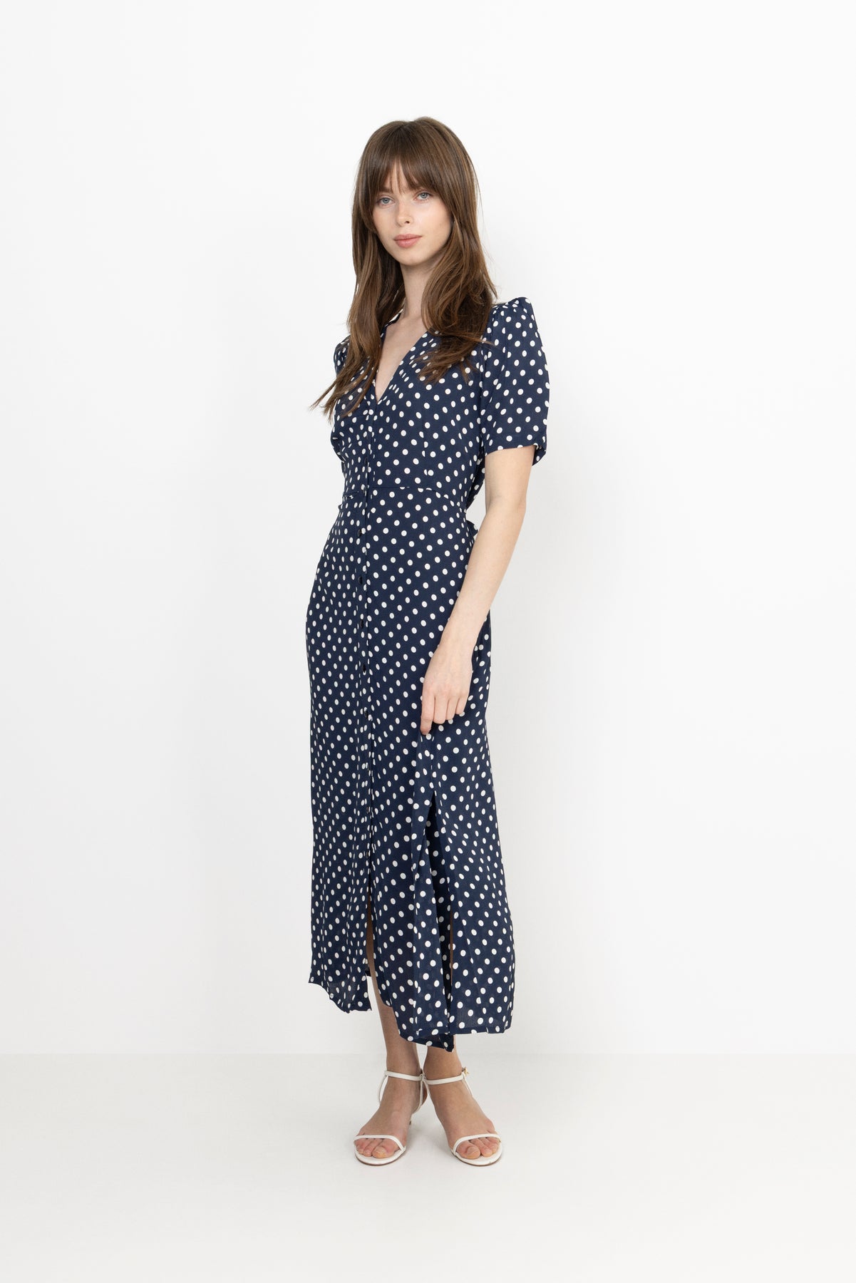 Angela Dress - Polka Blue