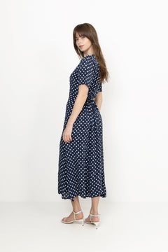 Angela Dress - Polka Blue