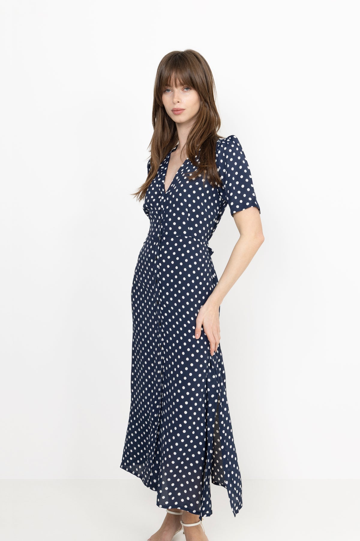 Angela Dress - Polka Blue