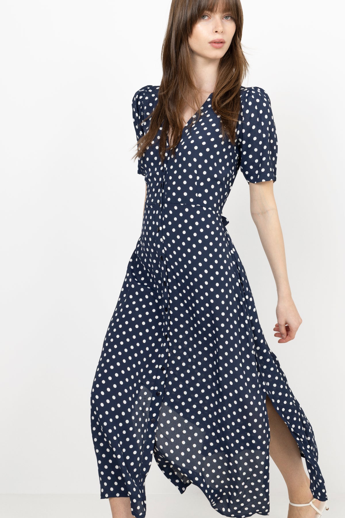 Angela Dress - Polka Blue
