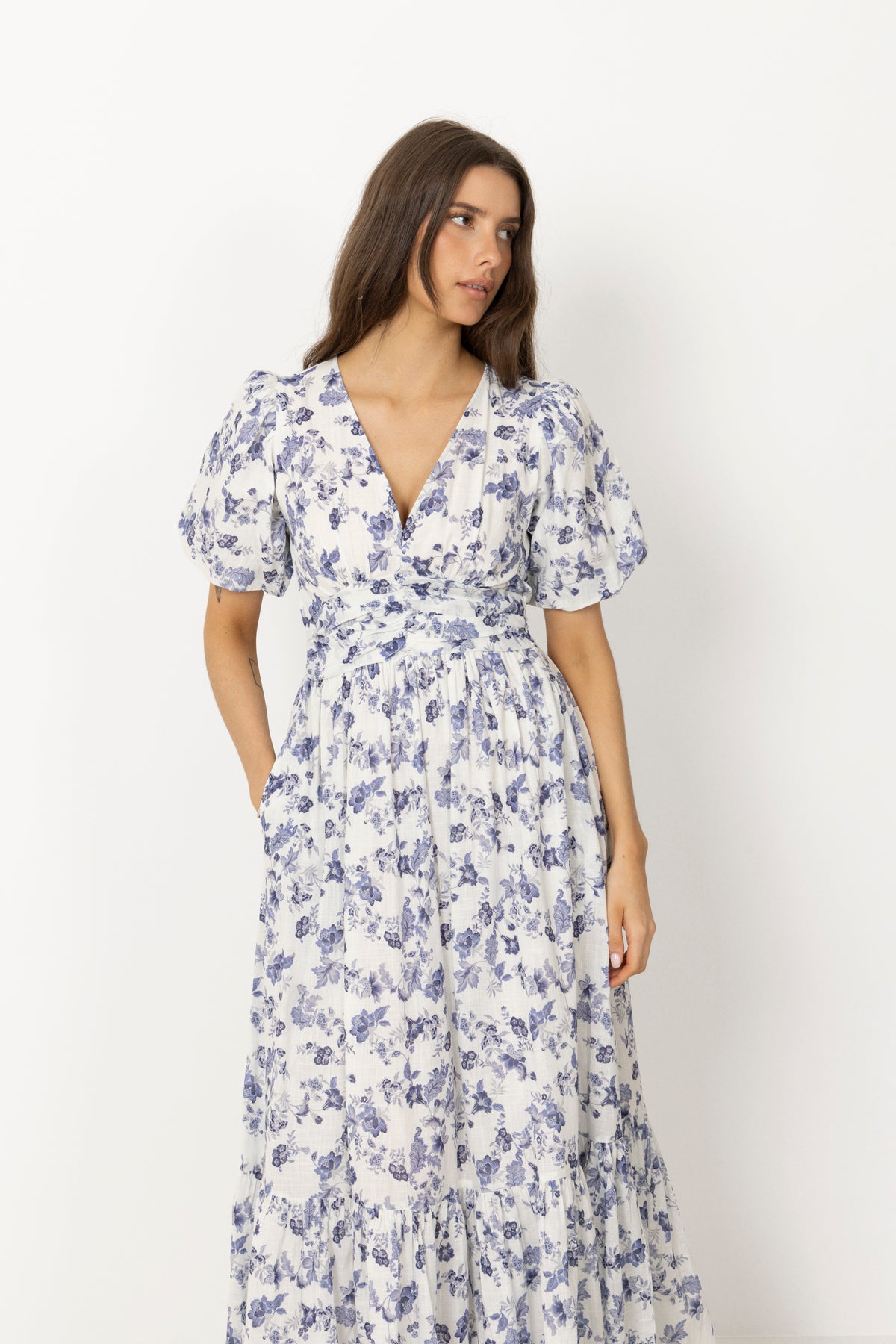 Leonora Dress - Porcelain Blue