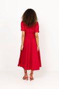 Maria Dress - City Red Poplin
