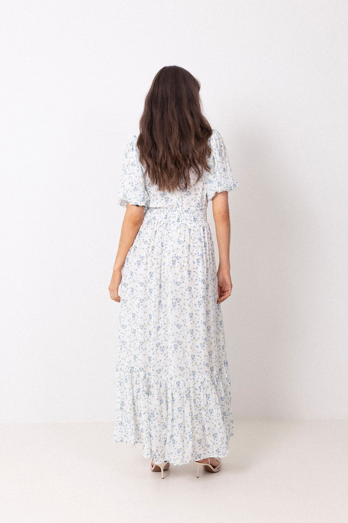 Leonora Dress - Blue Fleur Georgette