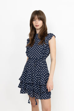 Otilie Dress - Polka Blue
